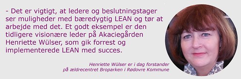 LEAN ledere, Henriette Wülser, Ældrecentret Broparken